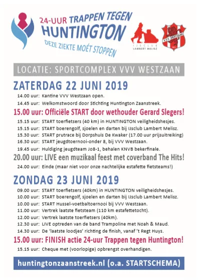 programma 24 uur Trappen tegen Huntington